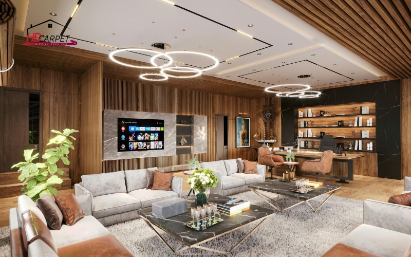 Cách chọn thảm phòng khách phù hợp diện tích và nội thất